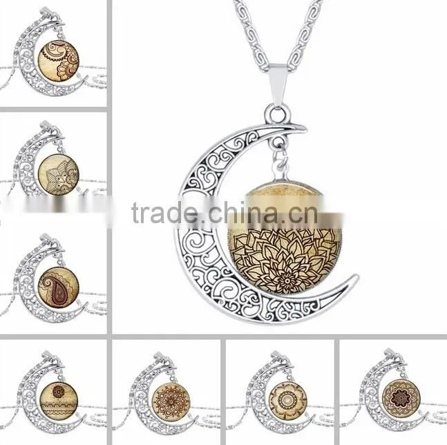 Womens 2016 YIWU IN STOCK Fashion Silver Plated Girlfriend Jewelry Charm Heart Crystal Pendant Chain Necklace
