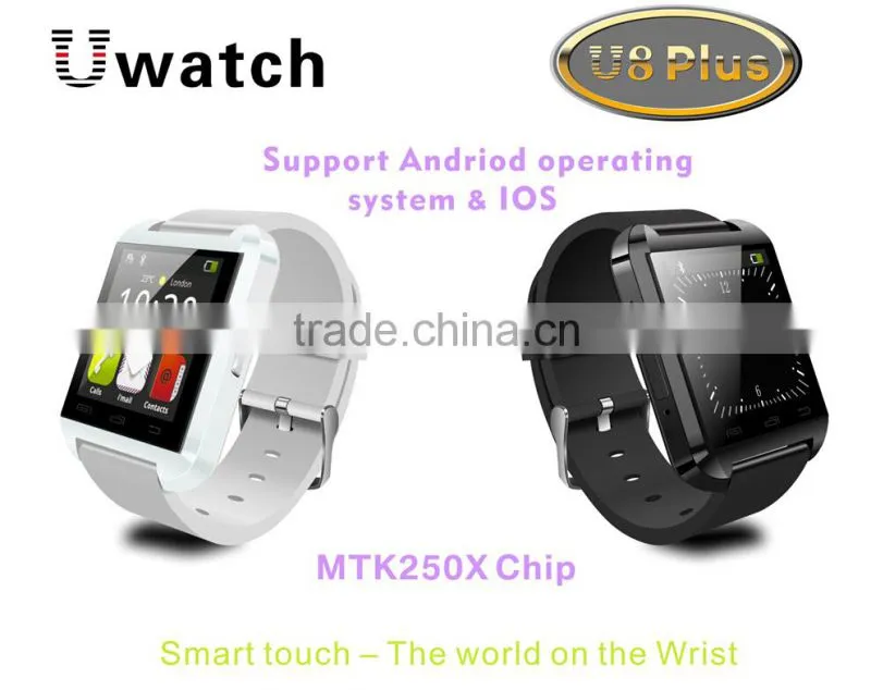 u8 Bluetooth Smartphone WristWatch U8 plus U Watch for iPhone Samsung S4/Note2/Note3 Android Phone ,ISO System