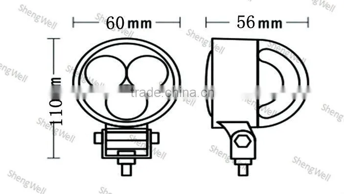 ShengWell Auto 9W 3"inch led work light Epistar led work light Flood/Spot epistar 9w flood 9w LED work light