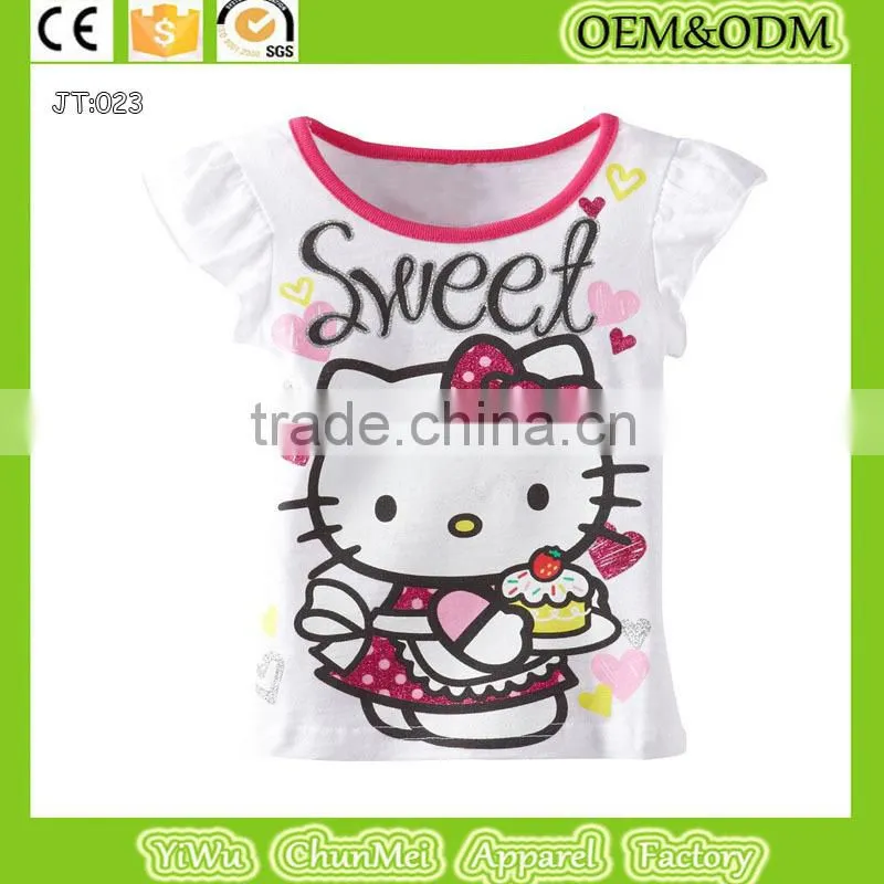 2015 new cat t -shirt child t-shirt kids t-shirt 100% cotton t-shirt