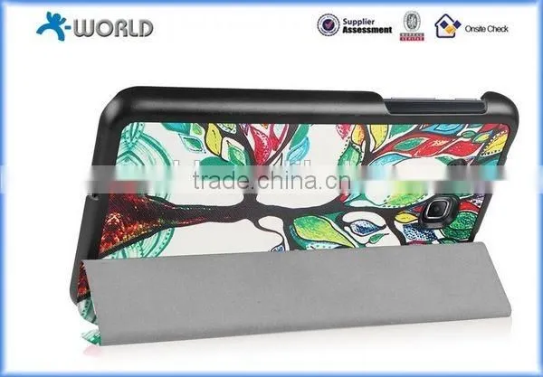 Tri Folding Color Printing Leather Case for Samsung Galaxy Tab A 7.0, Leather Case for Samsung Tab A 7.0 (T280)
