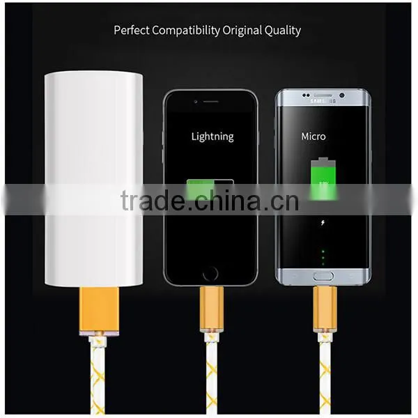 Colorful 2 in 1 micro usb data cable, micro usb cable bulk for Samsung charge