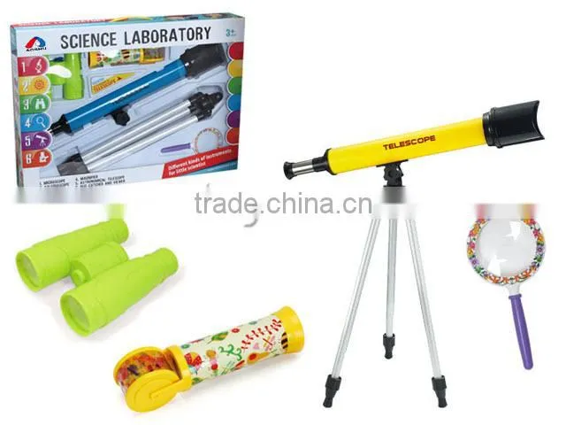 Plastic 60X astronomical telescope toy set with binoculars