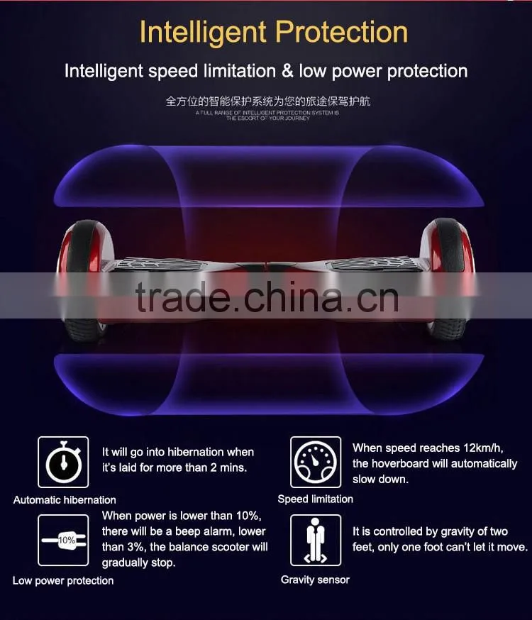 Standard Shenzhen 6.5 inch 350W two wheel smart electric self balancing scooter