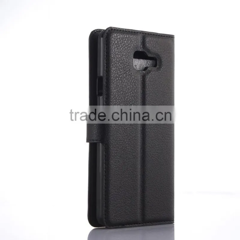Hot Selling Ultra Thin Lichee PU Leather Case Wallet Folio Flip Cover for Samsung GALAXY A5 A510