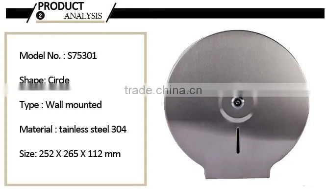 Big roll stainless steel wall mounted tissue roll holder