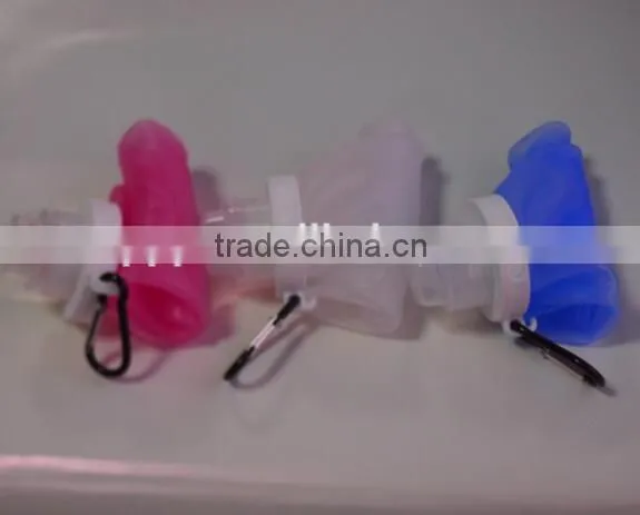 Christmas ornament silicone foldable water bottle/hot water bottle silicone/plastic drinking bottle