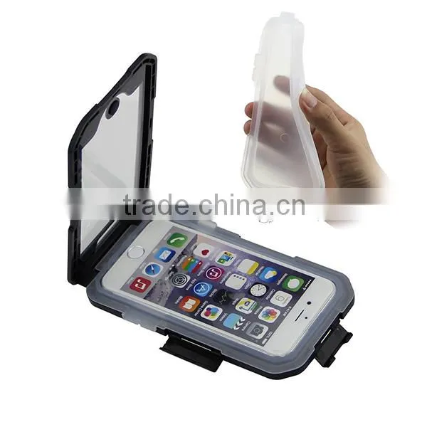 Bike Handlebar Bicycle Motorcycle Mount Holder TPU Silicone Dustproof Shockproof Waterproof Case for iPhone Plus 6 6S 5.5 Inch