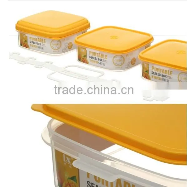 4 Layer DIY Stack Plastic Houseware Snap Close Food Container Set With Handle