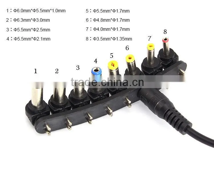 Universal DC charger for laptops up to 80 Watts.