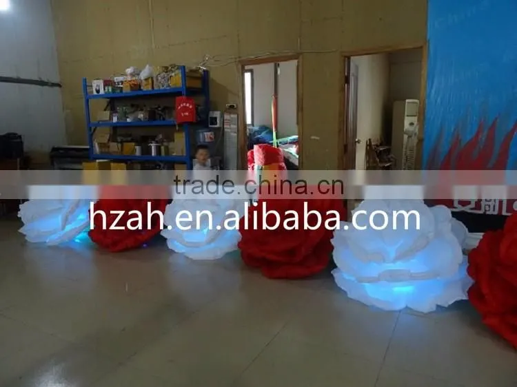 Lighting Inflatable Red and White Rose Flowers