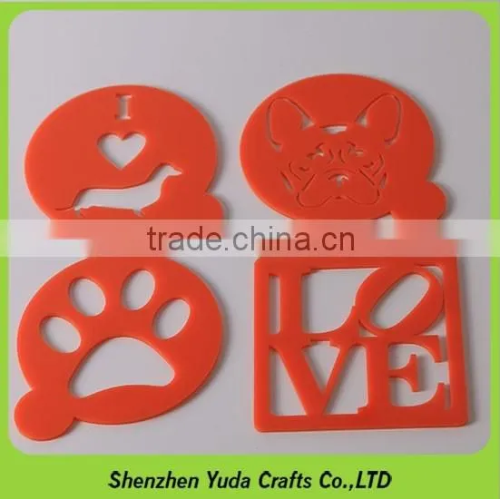 Custom made acrylic cup coasters, acrylic material elegant laser cut placemat coaster