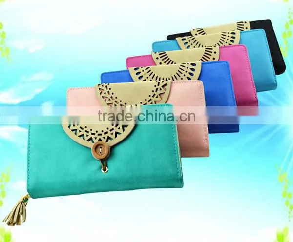 2015 new arrival multi card holder fancy PU leather wallet with custom design for women