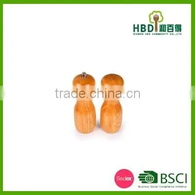 Kitchen wooden manual black pepper grinder set promotional