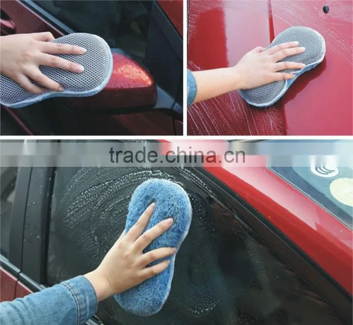 China BSCI microfiber cloth sponge pad car cleaning spong