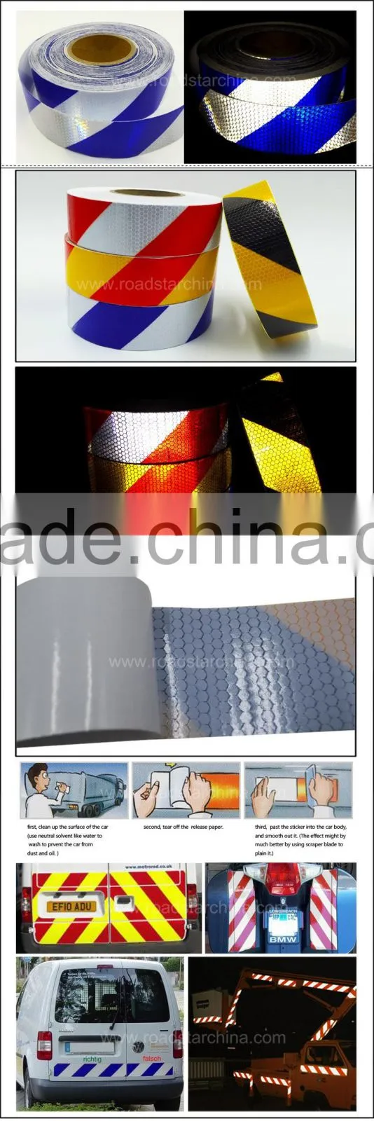 safety vehicle body sticker reflective pvc tape