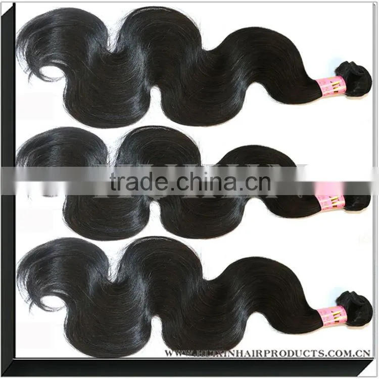 100% unprocessed 6a top grade double drawn body wave hair weaving wholesale
