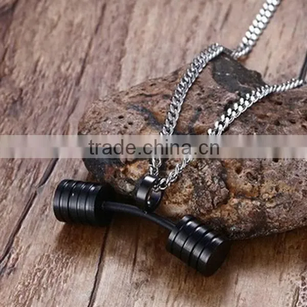 Men's Dumbbell Design Stainless Steel Necklace 2016