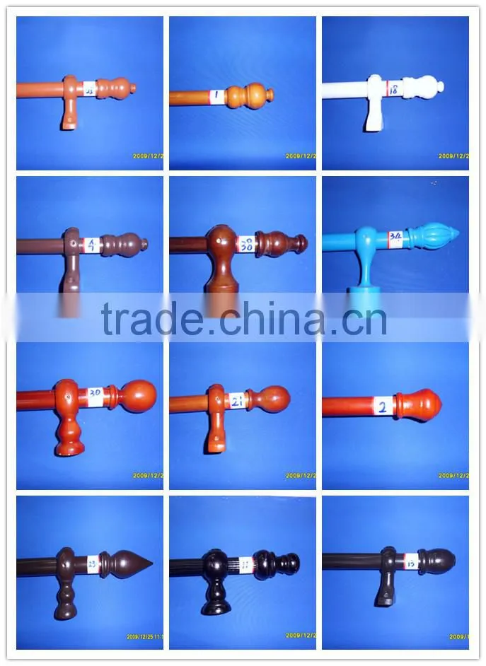 2014 New Design Plastic Clip Wooden Curtain Pole Rings