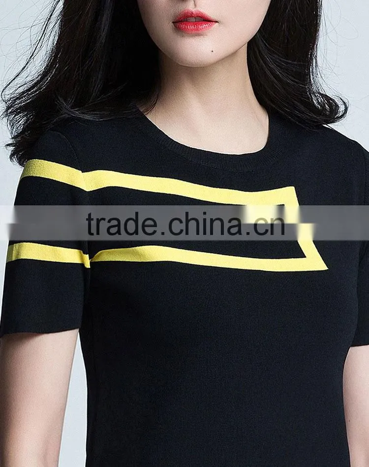 China supplier oem service latest design short sleeve ladies knitted sport suits