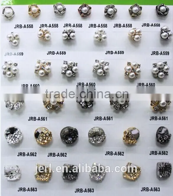 New Crystal Rhinestone Antique Shank pearl flower Button