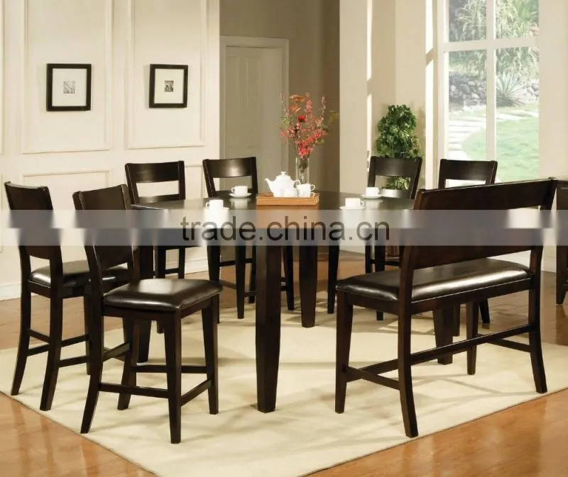 customized high quality solid wood leg dining table and chair