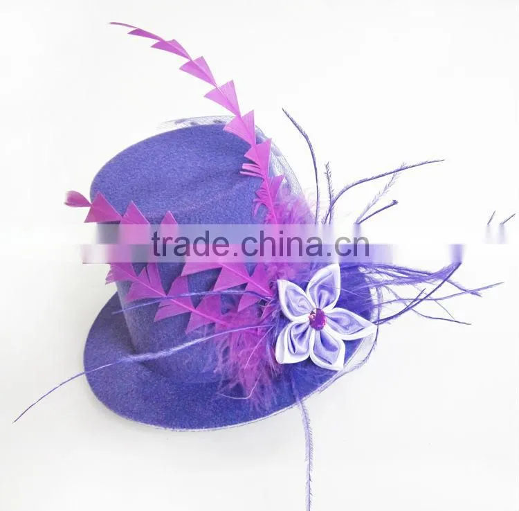 MYLOVE purple high mini top hat with clips party hat MLGM044