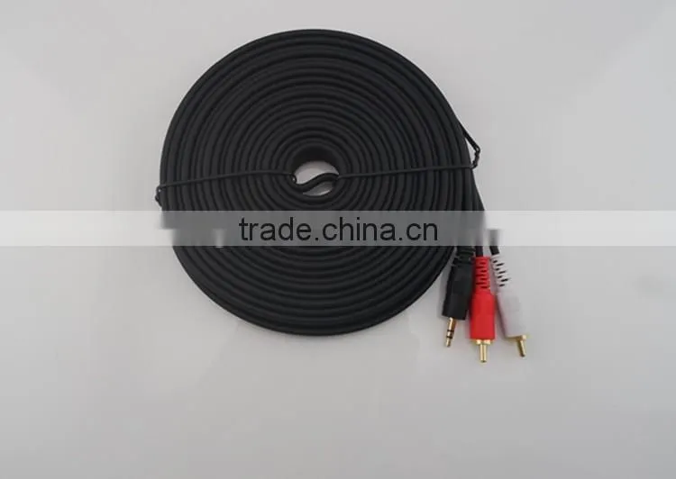 new arrival gold plated 3.5mm rca cable 1RCA/M-2RCA/M audio cable