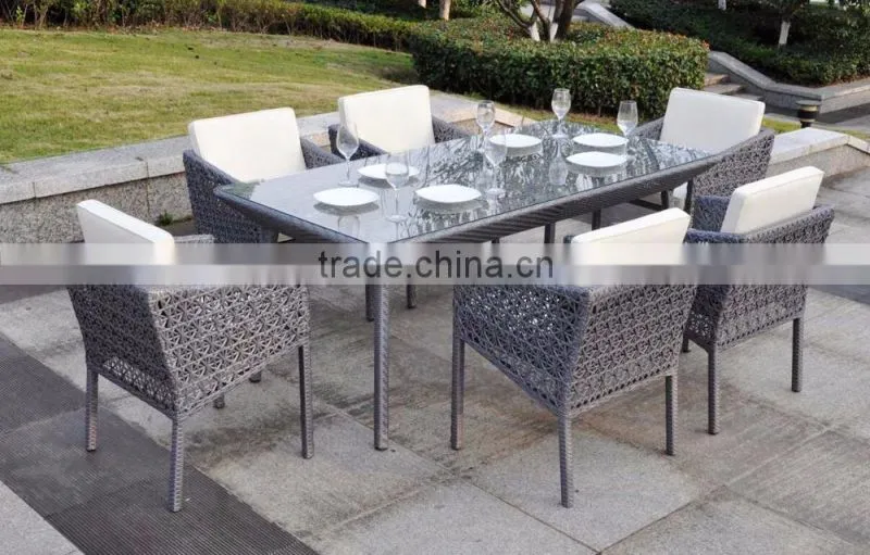 Patio Rattan Furniture Set Cushioned Outdoor Garden Wicker Rattan furniture with Beige Cushion
