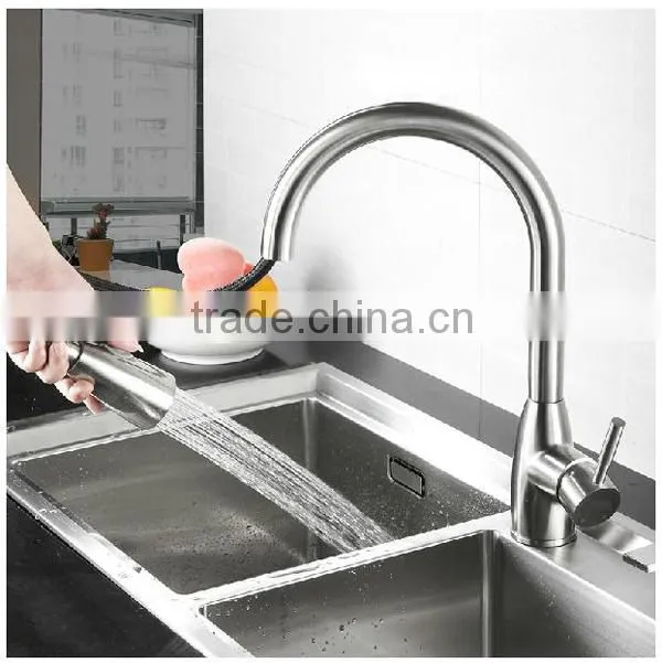 2014 New Design Brass Chrome pull out Kitchen Faucet,Multifunction wall mounted kitchen mixer taps