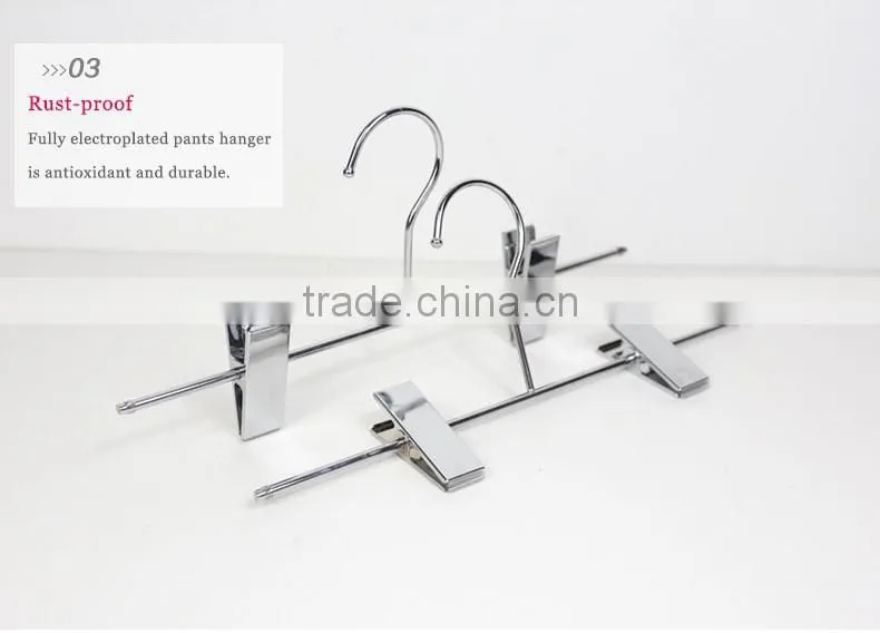 New Design Beautiful Silver Color Metal Pants Hanger with clips