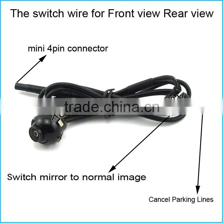2016Hot! Newest mini moving guide line 360 degree around/rear view car mirror camera XY-1692