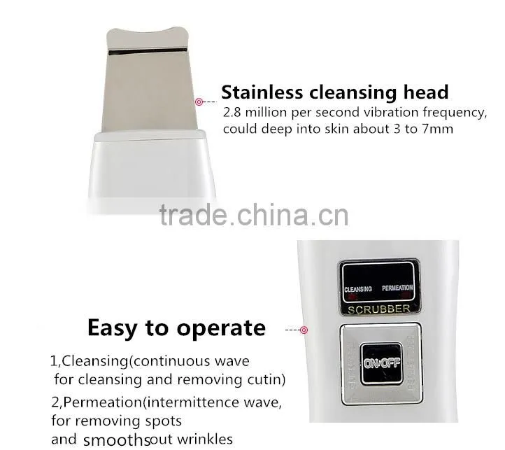 YL-8010 Protable Ultrasonic Skin Scrubber Beauty Machine with ce