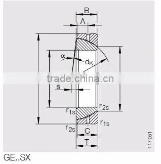 GE...SX Series Angular Contact Spherical Plain Bearing