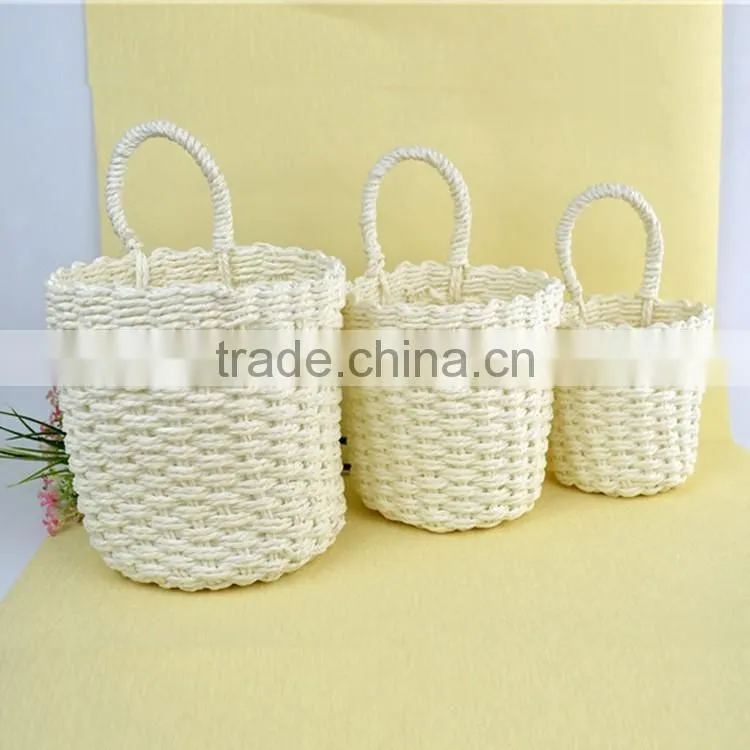 Wholesale single handle design white gift or home decorative baskets