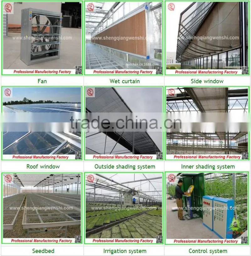 China polycarbonate board commercial greenhouses with aluminium profiles