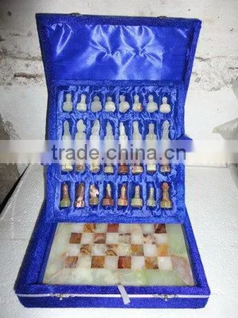 Natural Color 2017 ONYX CHESS BOARDS WITH FIGURES