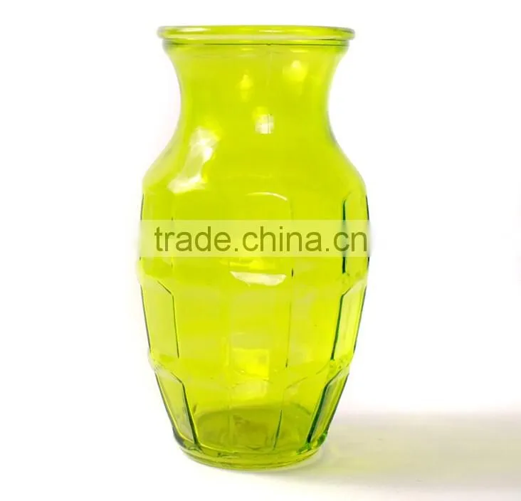 Green elegant murano glass vase large glass vase clear glass vase