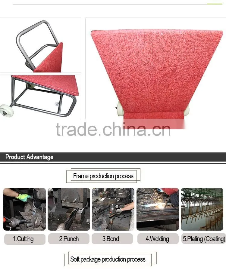 Gold metal Hotel luggage Trolley for luggage remove