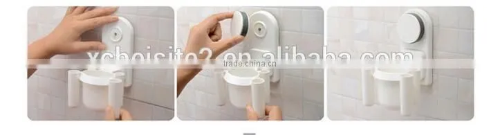 CY147 Bathroom Accessories Toothbrush Holder Cup Wall Mount Sucker Toothbrush Holder Organizer