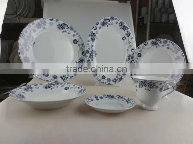 Cheap price 32 pcs fine porcelain dinner set with decal