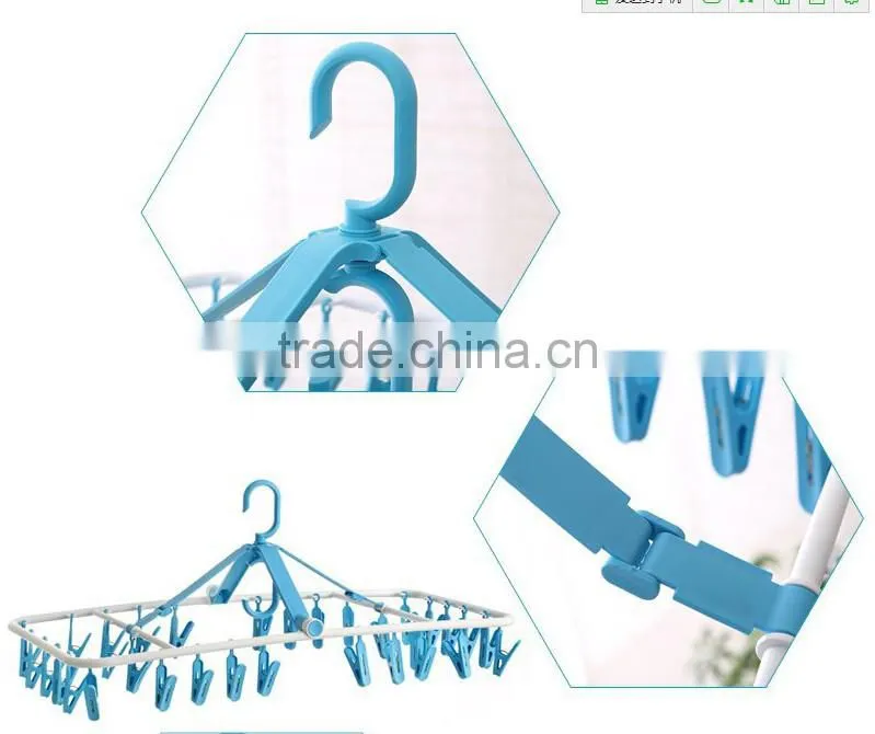 Wholesale Stock 360 Degree Rotate Foldable Plastic Clothes Hangers