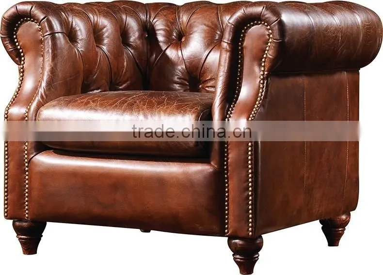 2016high quality retro vintage leather leisure chair for living room C602#