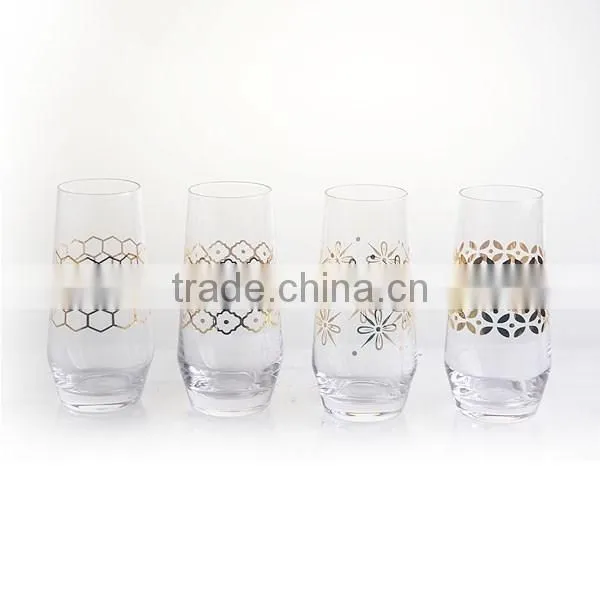 13oz iquid luster fancy hand made water galss industries glassware