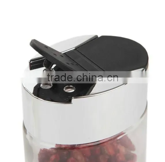 6 pcs clear glass spice container set