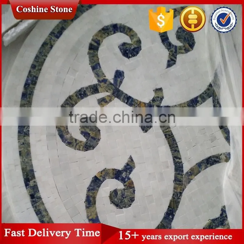 Round shaped natural stone carrara white marble mosaic pattern