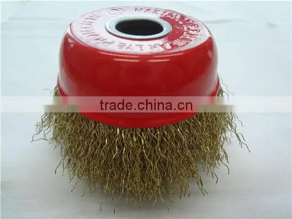 Brass Coated Twist Wire Cup Brush(65mm~150mm)