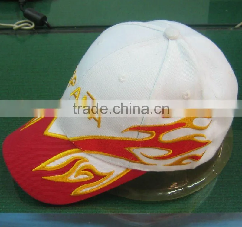 flame embroidery fashion cap