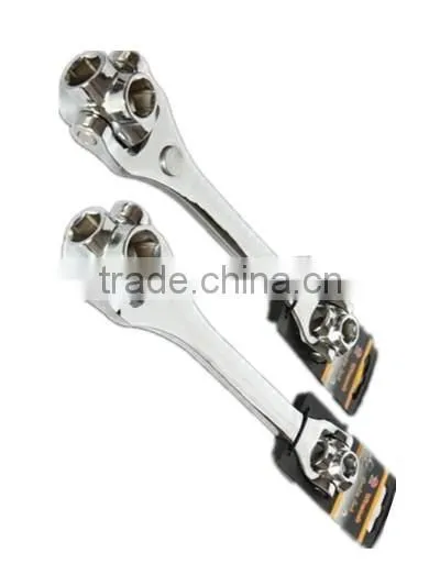 Multi function 8 in 1 flexible socket Wrench with mirror surface