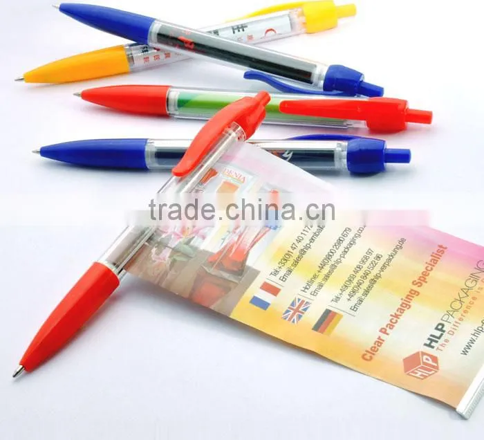 Promotional Cheap Retractable Banner Pen Advertising Logo Customized Plastic Banner Ball Pen Pull Out Banner Pen